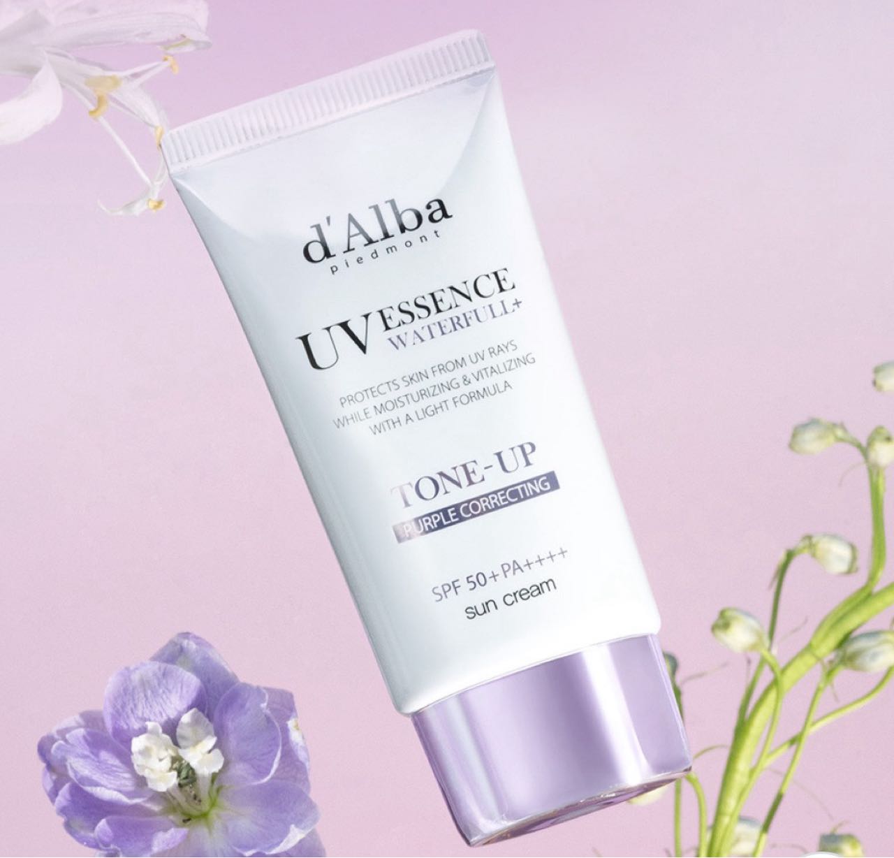 d'Alba Piedmont UV Essence Waterfull+ Tone-Up Purple Correcting Sun Cream