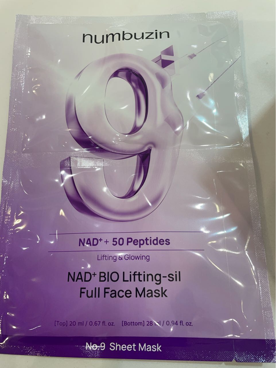 numbuz:n No.9 NAD⁺ BIO Lifting-sil Full Face Mask