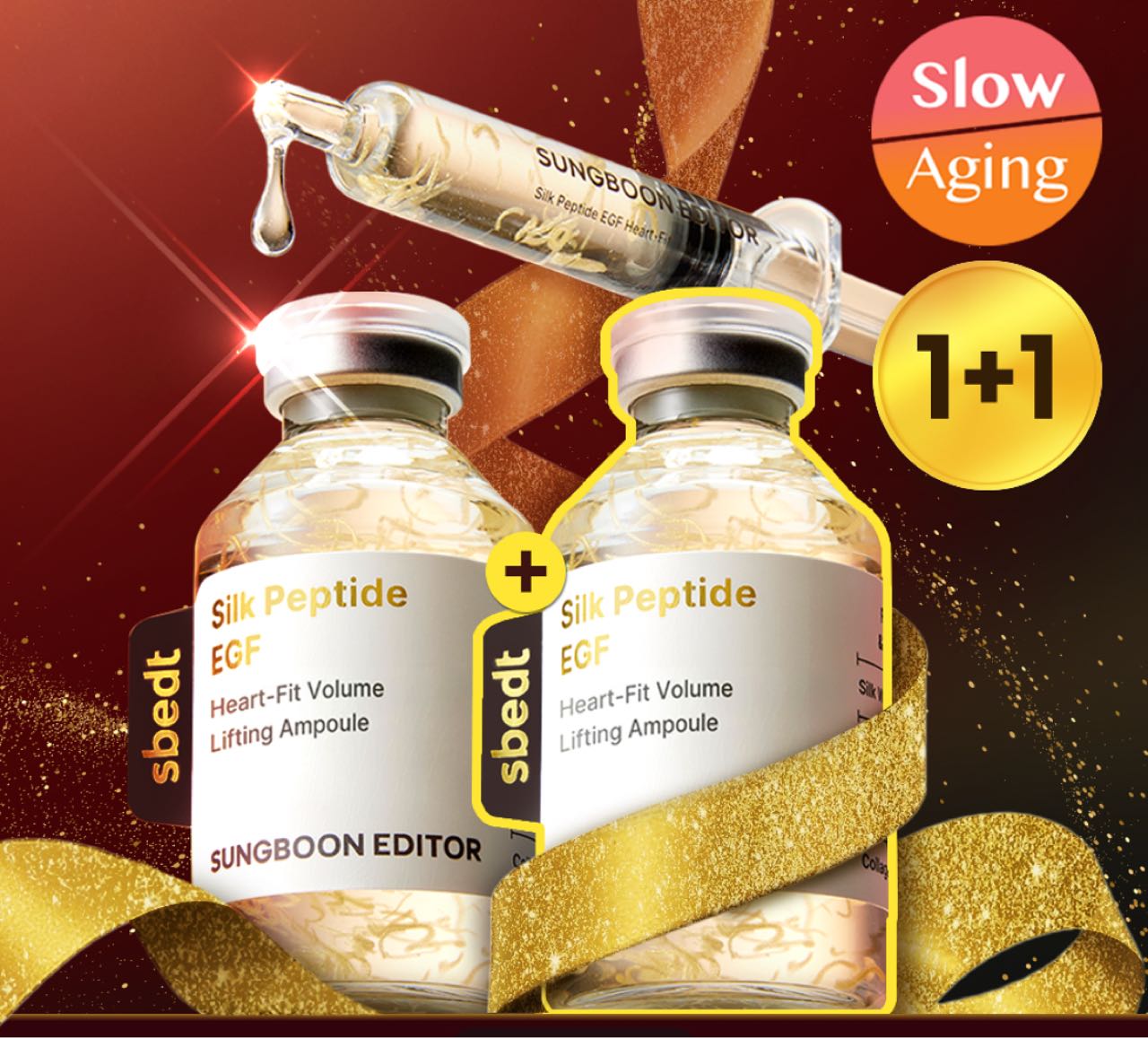 SUNGBOON EDITOR Silk Peptide EGF Heart-Fit Volume Lifting Ampoule (1+1 Set)